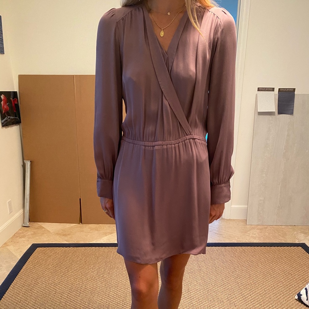 Parker Long Sleeve Silk Dress